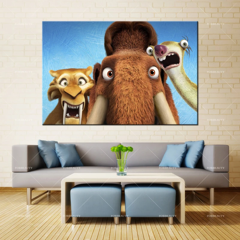 

Forbeauty Canvas Painting Wall Art diego_manny_scrat_ice_age_collision_course- Spray Printing Waterproof Ink Home Decor