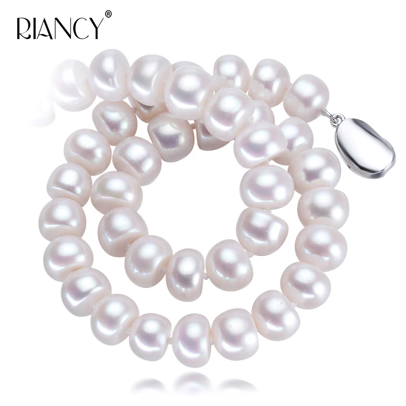 

White Natural Freshwater big Pearl Necklace 10-11mm Necklace jewelry 40cm/45cm/50cm Length Necklace Fashion Jewelry For Women