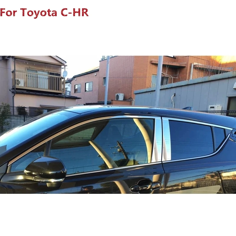 Новинка 18 шт. для Toyota C HR CHR 2016 2017 нержавеющая сталь оконная формовочная отделка