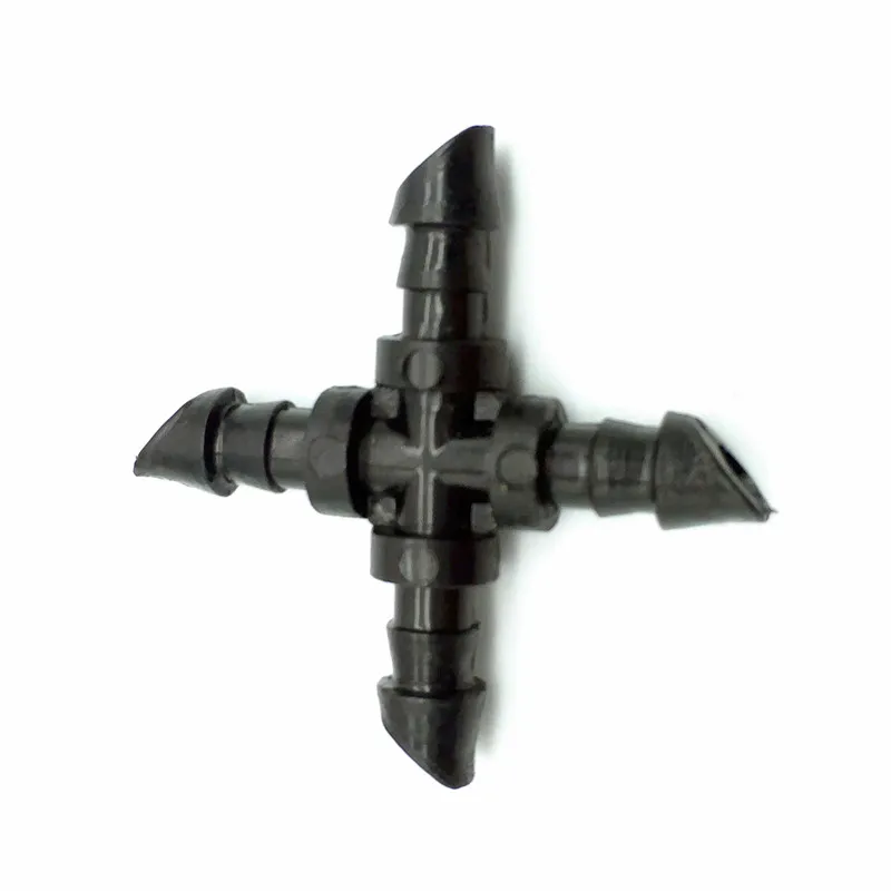 

1000 pcs 1/4 '' hose Connector black plastic Barbed pipe Shunts Agricultural irrigation Water pipe Fitting