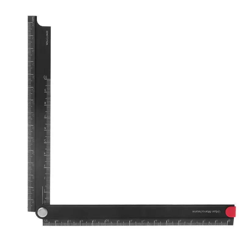 

Aluminum Alloy Foldable 15cm-30cm Ruler Simple 90 Degree Folding Metal Stationery Rule
