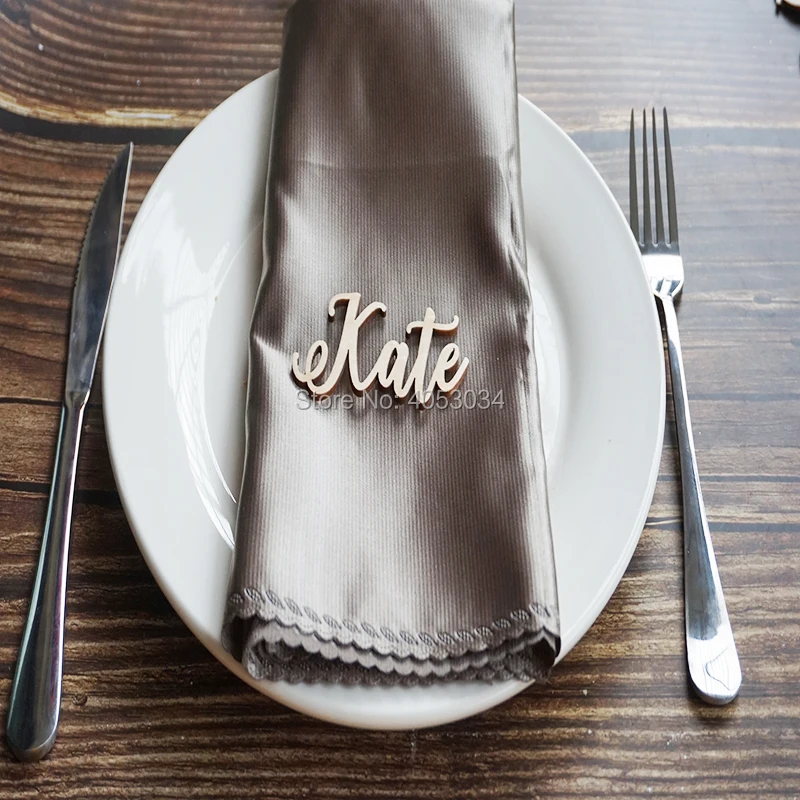 wooden laser cut names wedding place cards name place settings name