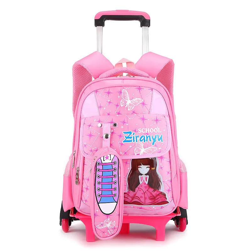 Nylon cartoon children school wheeled bags kids trolley backpacks mochilas infantis escolars feminina for teenagers girls boys Nylon cartoon children school wheeled bags kids trolley backpacks mochilas infantis escolars feminina for teenagers girls boys