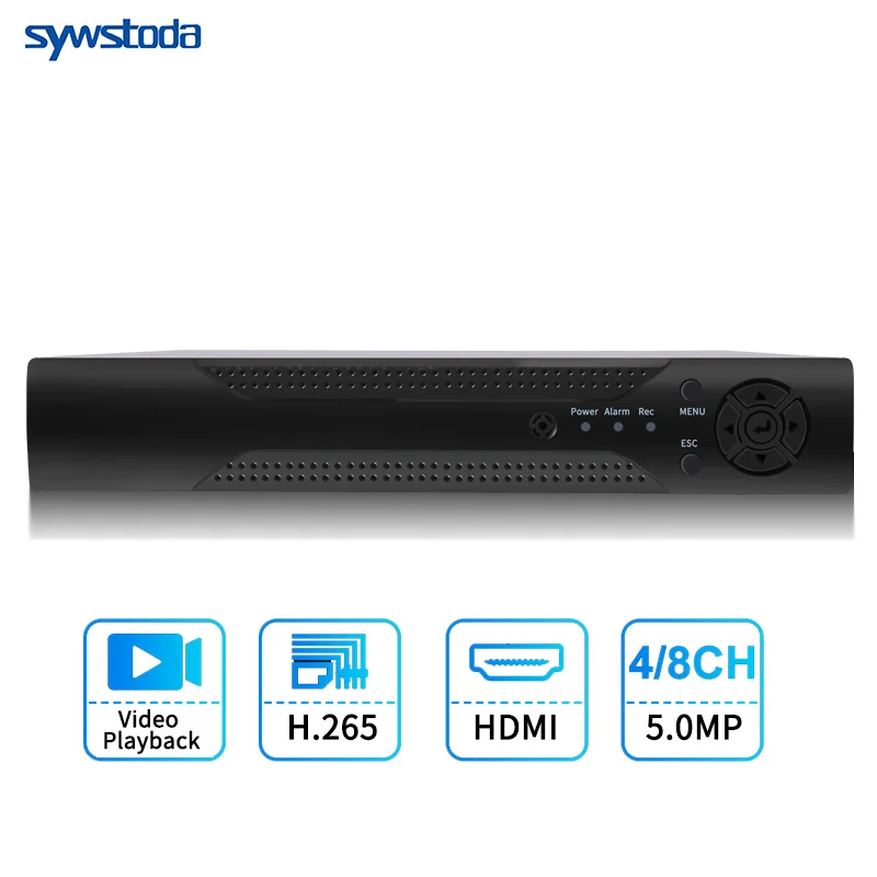 H.265 8CH 48V POE NVR 5MP/1080P аудио выход наблюдения безопасности видео рекордер для POE камеры обнаружения движения