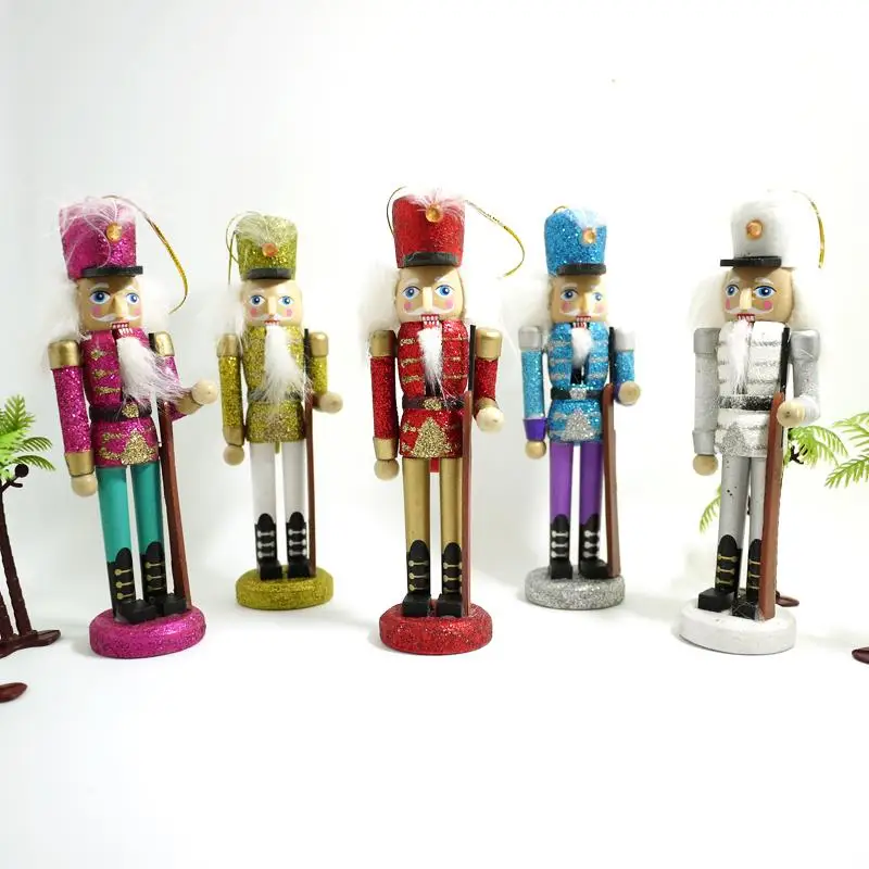 

HT031 puppets doll toy 15cm Continental shiny wooden nutcracker children Christmas gift 5pcs/lot