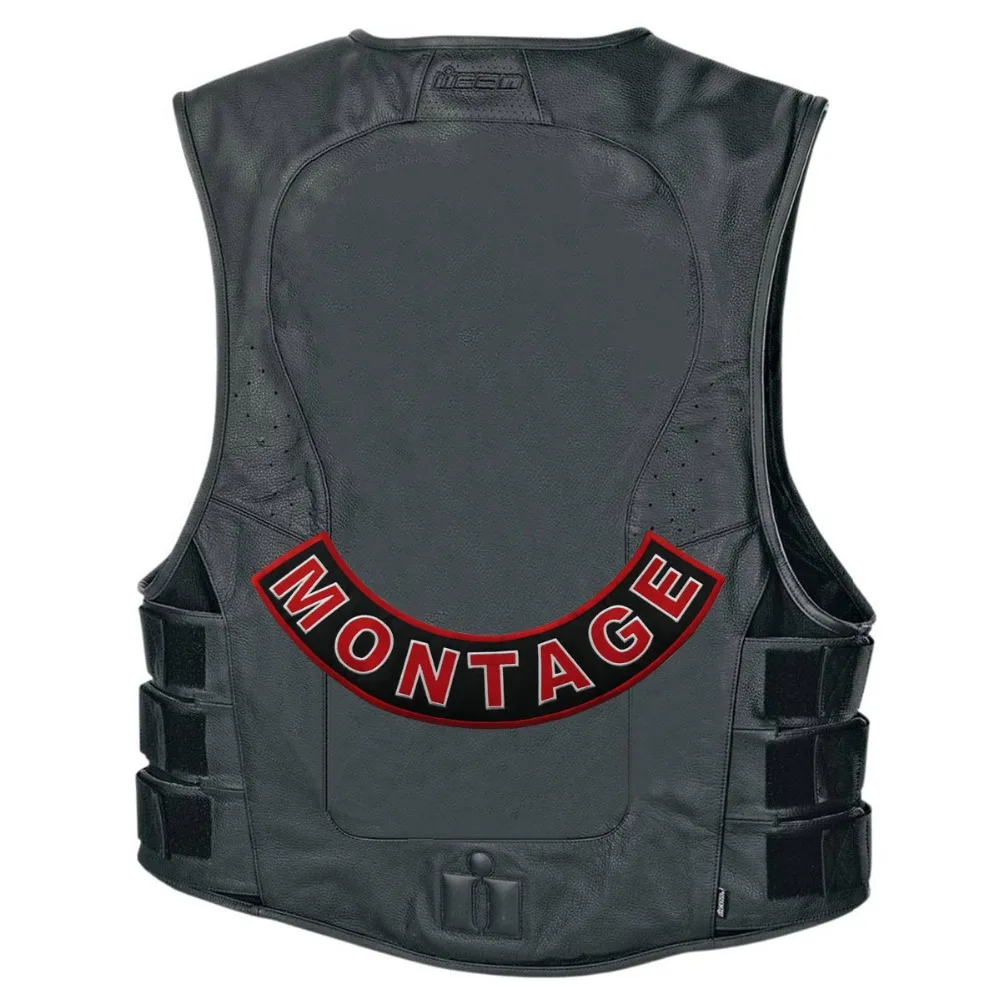 Montage cheap custom biker military patches text logo garment labels biker rocker clothing decoration front cloth stickers (5)