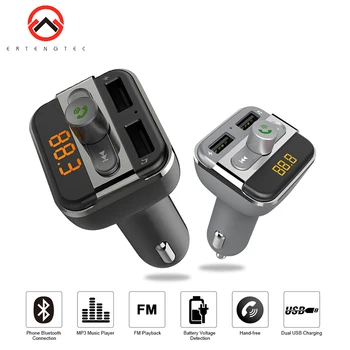 

Car Bluetooth Kit Handsfree Manos Libres Speaker Phone Car Bluetooth FM Transmitter MP3 Player Dual Ports Car USB LED Display