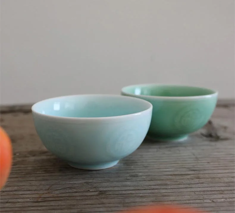 Longquan Celadon рисовая чаша благословение слово посуда столовая посуда домашние пиалы для лапши рамен суп контейнер может микроволновая печь/украшения ремесла