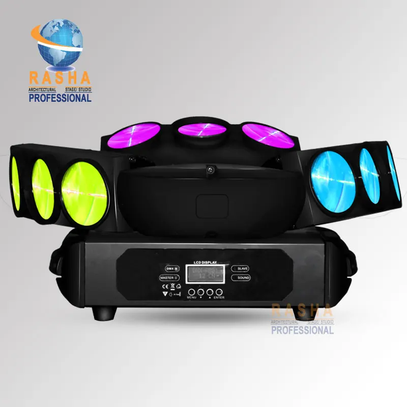

Rasha Chaos Three Heads 9pcs*12W 4in1 RGBW LED Spider Light,Triangle DMX512 Pixel LED Spider Beam For Stage Event Party,12/43CH