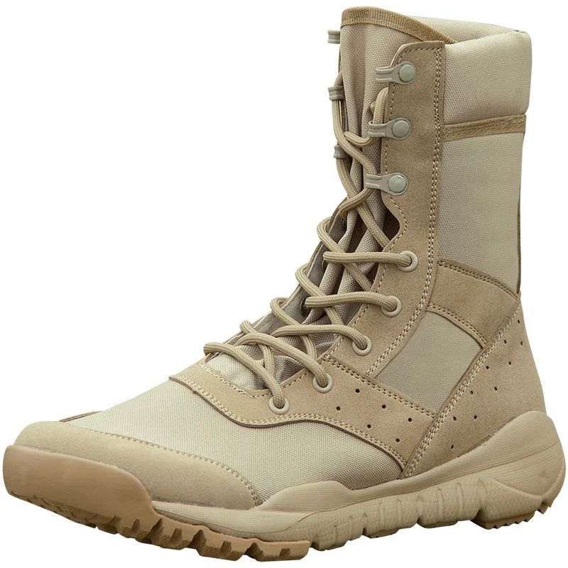 Günstig Taktische Stiefel Männer Outdoor Wandern Schuhe Leinwand Mesh Wüste High top Militär Kampf Armee Stiefel Militares Sapatos Masculino Plus