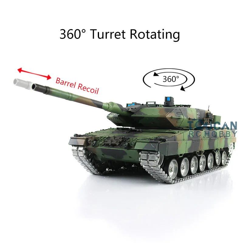 Henglong 1/16 TK 6 0 S версия инфракрасный боевой Leopard2A6 RC Танк 3889 отдача ствола