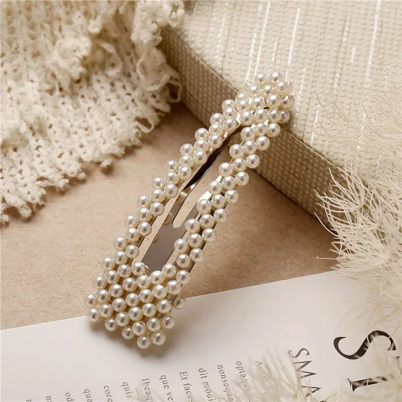 Yobest Fashion Pearl Hair Clip for Women Elegant Korean Design Snap Barrette Stick Hairpin Hair Styling Accessories - Окраска металла: 70007