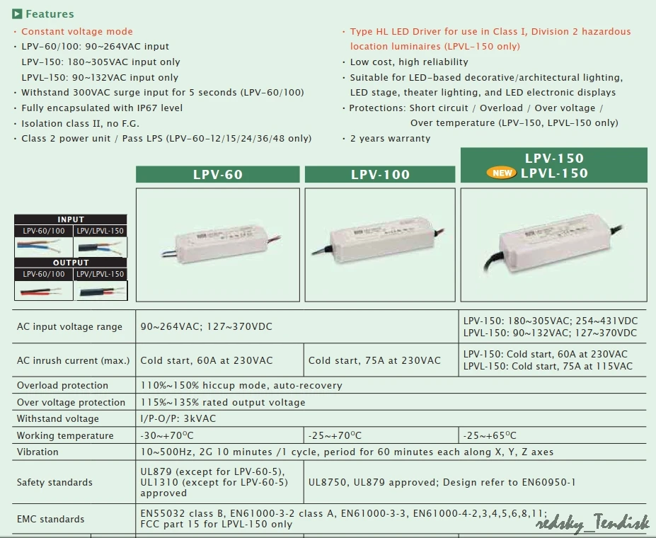 1 шт. в упаковке) Meanwell 150 Вт IP67 водонепроницаемый Питание LPV-150-24V LPVL-150-12V 15V 36V 48V 8A 10A DC Дисплей светодиодный светильник полоса монитор