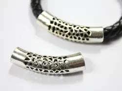 2 шт. 8 мм отверстие старинное серебро полые поиск трубки для браслета и Цепочки и ожерелья, 44 мм длинные tu53