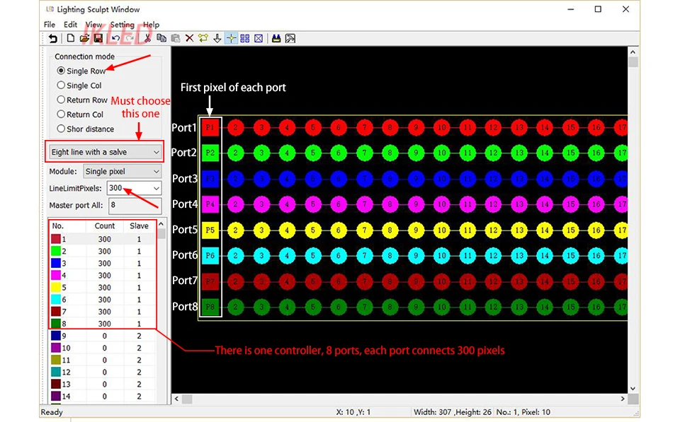 СВЕТОДИОДНЫЙ 8 портов программируемый контроллер, полноцветный, привод 8192 пикселей, поддержка DMX512 консоли, Поддержка десятков