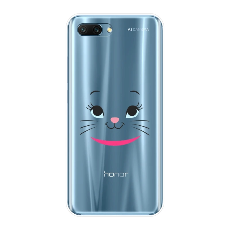 Силиконовый чехол для телефона Huawei Honor 7 8 9 10 Lite 7S 7X 7A 7C Pro Marie Cat розовая мягкая