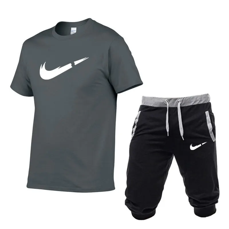 

Sommer Neue Trainingsanzug Mnner Shorts Lssig mnner Sportswear Shorts Marke Kleidung Zwei Stcke Top T Shorts schwei Anzge