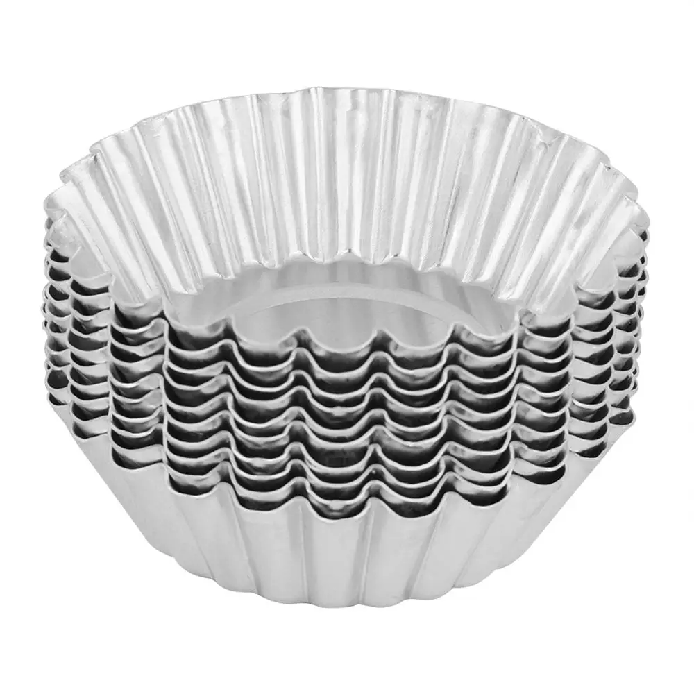10pcs 7cm Cupcake Aluminium Alloy Pastry Tart Mould Baking Tool Cupcake