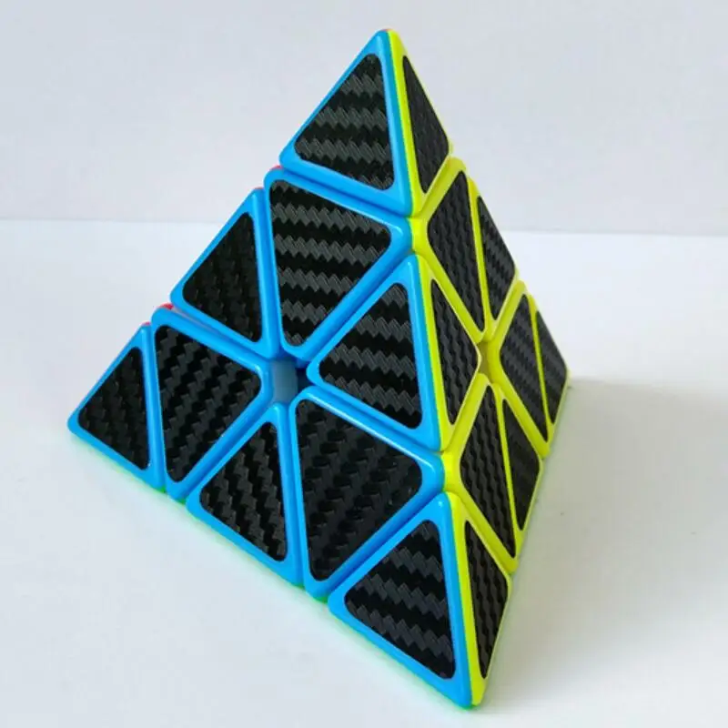 

New Pyramid Speed Rubik's Cube Carbon Fiber Sticker Magic Cube Puzzle Toys for Kids Intelligence Development Dropshipping Adult