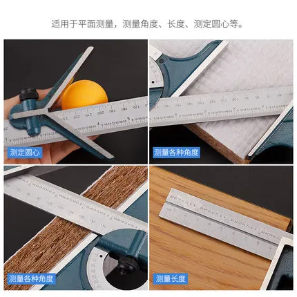 0-180 degree Combination Square Set Universal bevel protractor