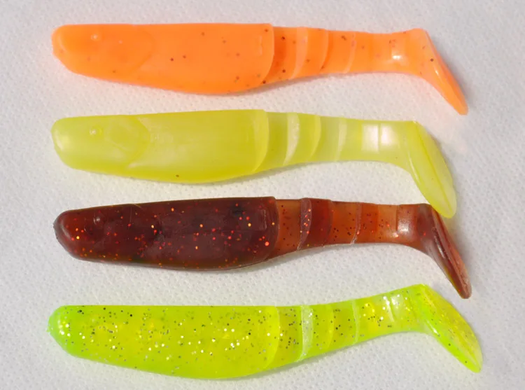 15pcs Size 9cm/7g Mixed colors soft plastic lures seawater fishing