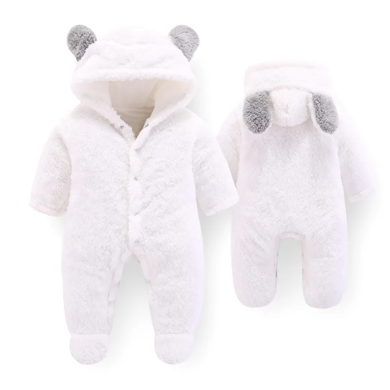 CROAL CHERIE Kawaii Bear Ear Baby Romper Winter Costume Baby Boys Clothes Coral Fleece Warm Baby Girls Clothing Animal Overall   (11)