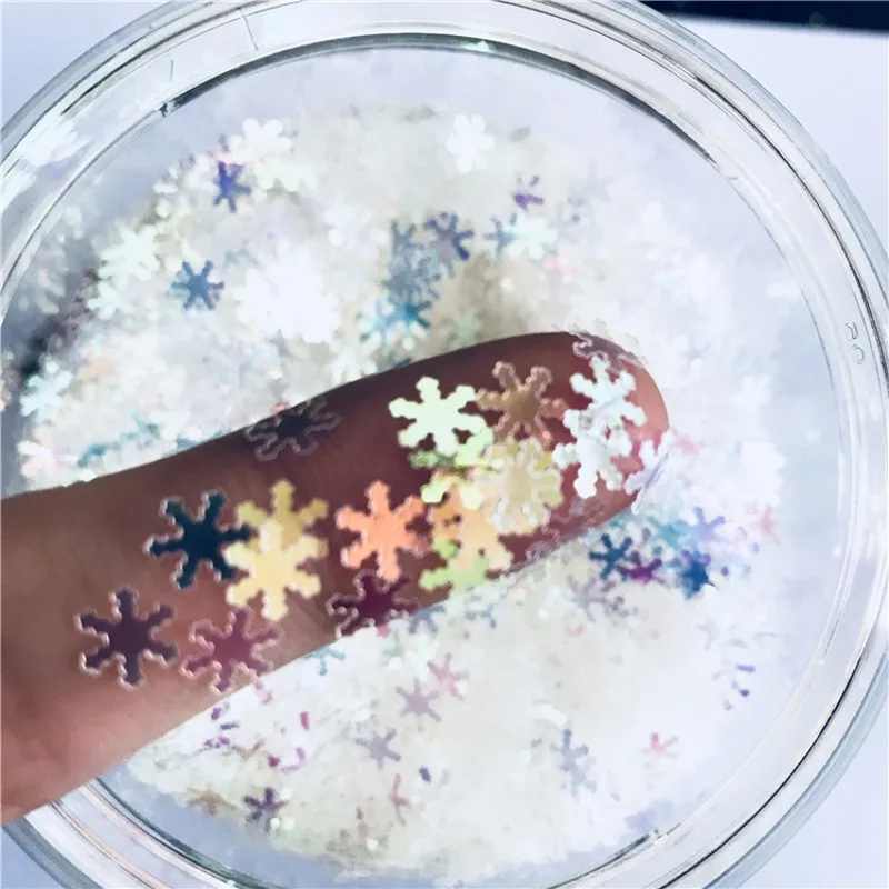 

Ultrathin Sequins Nail Glitter Flakes Paillettes 5mm Snowflake Shape Loose Sequin Paillette Christmas Party Art Decoration 8g