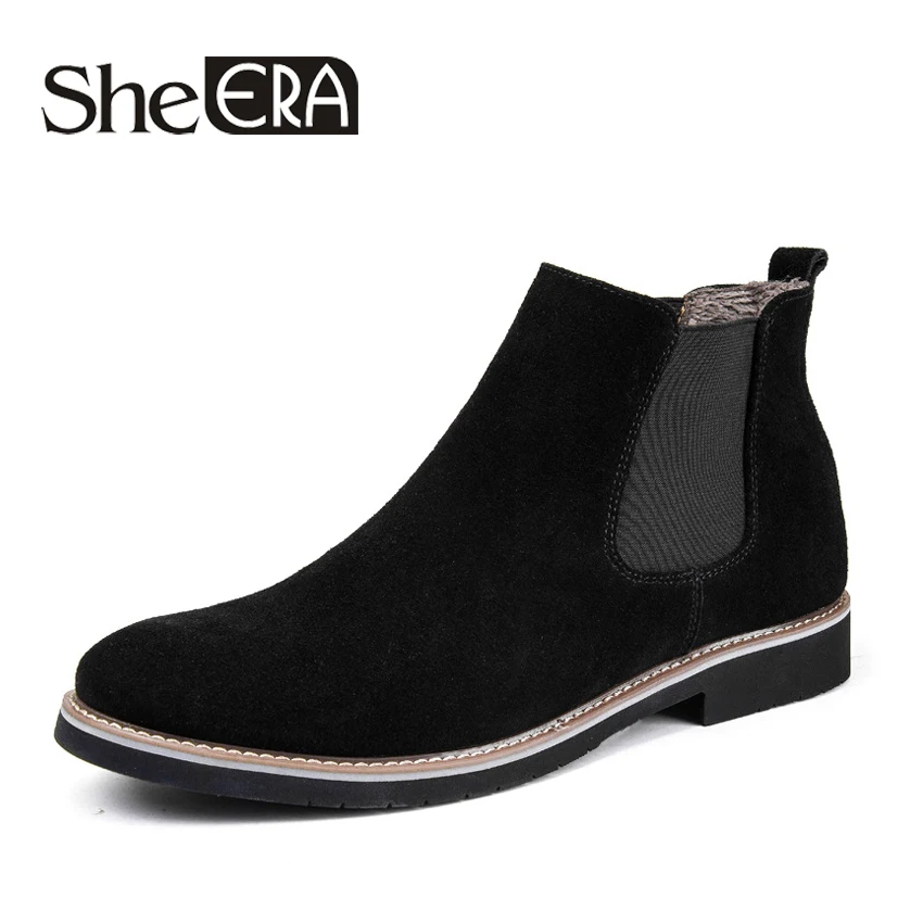 

2019 New Chelsea Flat Martin Boots Leather Men's Booties Trend British Sleeve Men's Boots Daily Casual High Help Men's Boots