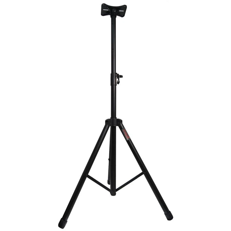 black speaker stand mount holder heavy duty tripod easy mobility safety pin knob tension locking for stability