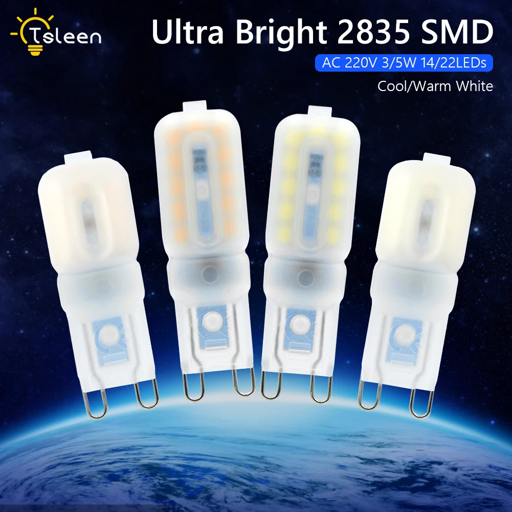 

2X G9 HIGHLIGHT 2835 LAMP BEADS 3W/5W LED CORN BULB HALOGEN LAMP REPLACEMENT HIGH-EFFECTIVE ENERGY