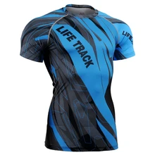 Men’s Workout Clothes Full Sleeves Fitness Tees &Tops Short Sleeve Compression Shirts 3D Printing MMA Bodybuilding T-shirts