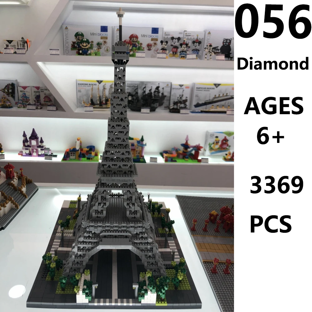 

World Famous Architecture Paris Eiffel Tower 3D Model 3369pcs Mini Building Diamond Blocks Toy