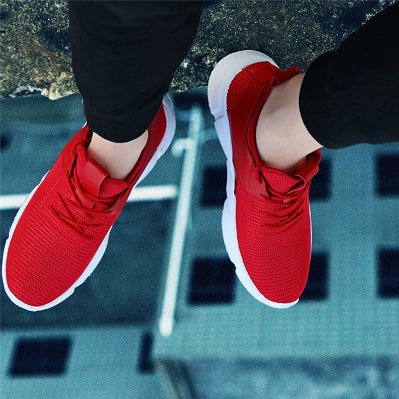 Sneakers Men Knit Mesh Shoes Outdoor Fashion Breathable Fashion Straps Sports Running Casual Sneakers Solid Shoe #FS#4NV08 (4)