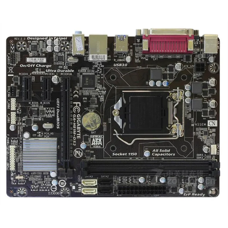 

For Gigabyte GA-H81M-DS2 Original Used Desktop Motherboard H81M-DS2 H81 LGA 1150 i3 i5 i7 DDR3 16G Micro-ATX