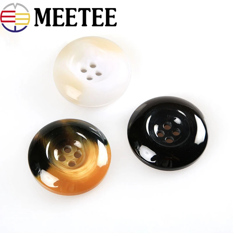 50pcs Meetee 15/18/21/25mm Eco-friendly Resin Buttons Women Men Suit Coat Button Decorative Buckles DIY Sewing Accessories