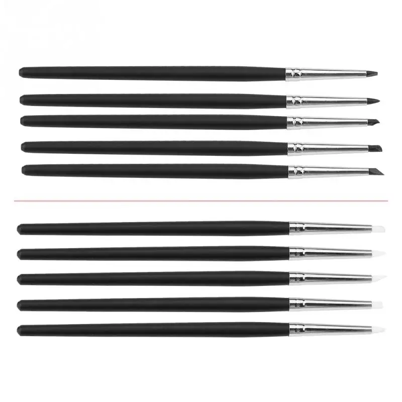 

5 pcs set Silicone Soft Head Clay Pottery Moulding Pen DIY Craft Clay Dotting Polish Polymer Clay Tools