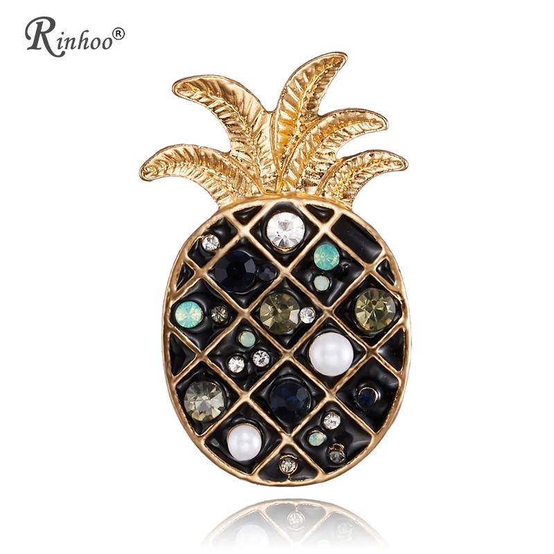 

RINHOO New Colorful Crystal Pineapple Pin Brooches Fashion Collar Jewelry for Women Dress Suit Accessories for Party Brooch