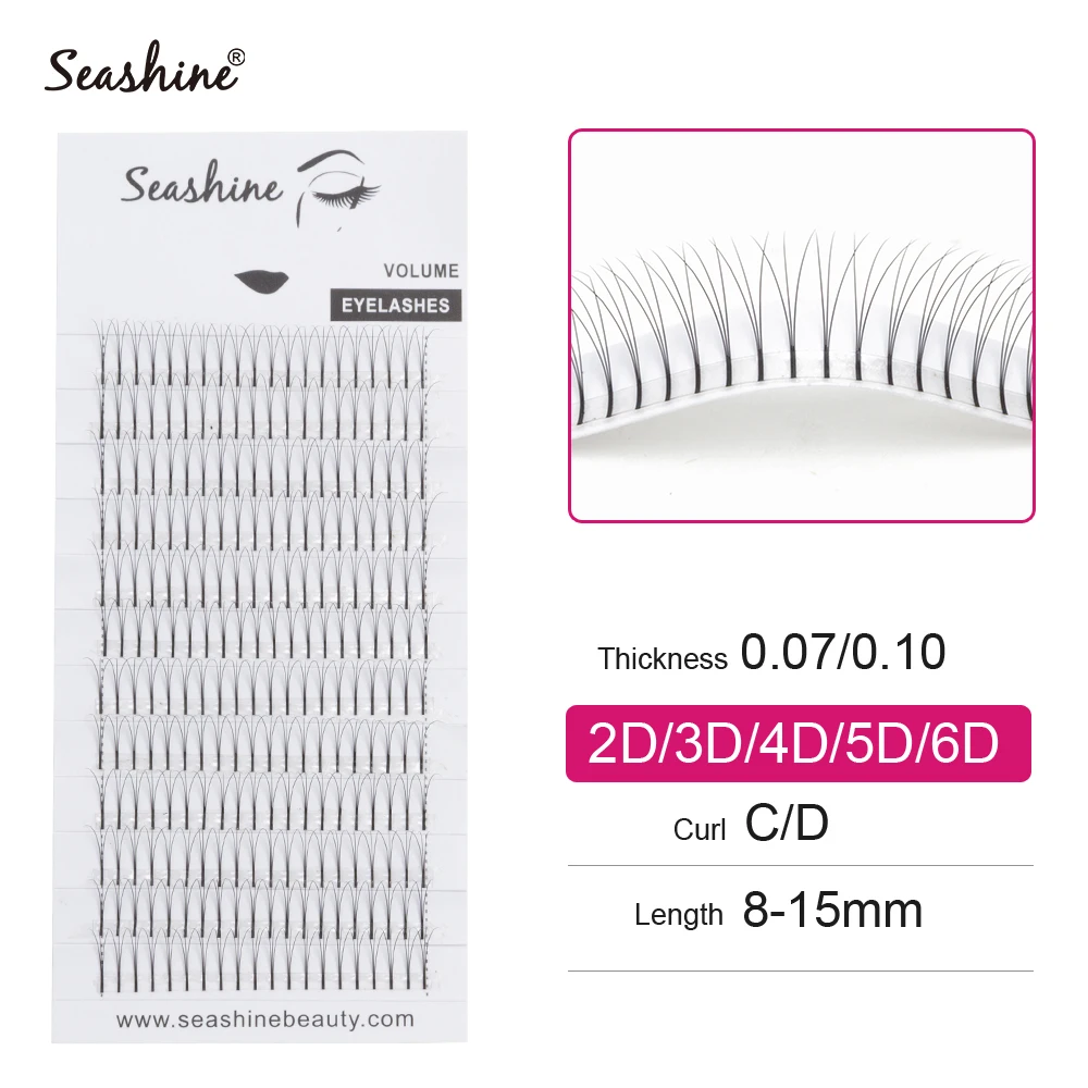 Seashine 2D 3D 4D 5D 6D предварительно сделанные объемные вентиляторы накладные ресницы