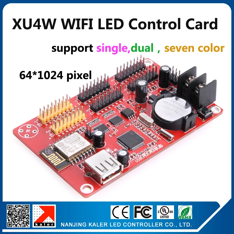 

kaler XU4W wifi led controller usb and wifi communication port support 64x1024 pixel led display wifi control card