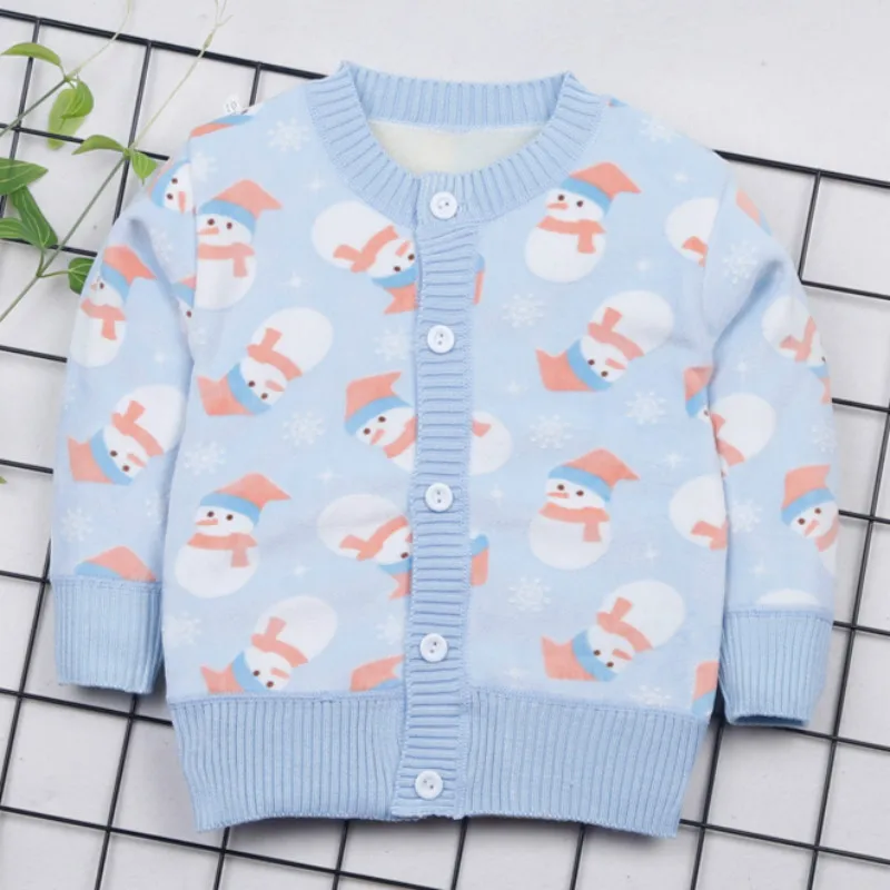 Autumn Winter Clothes For Baby Boys Kid Car Plane Warm Sweaters 0-2years Toddler Boy Cardigan O-neck Thick Outerwear |