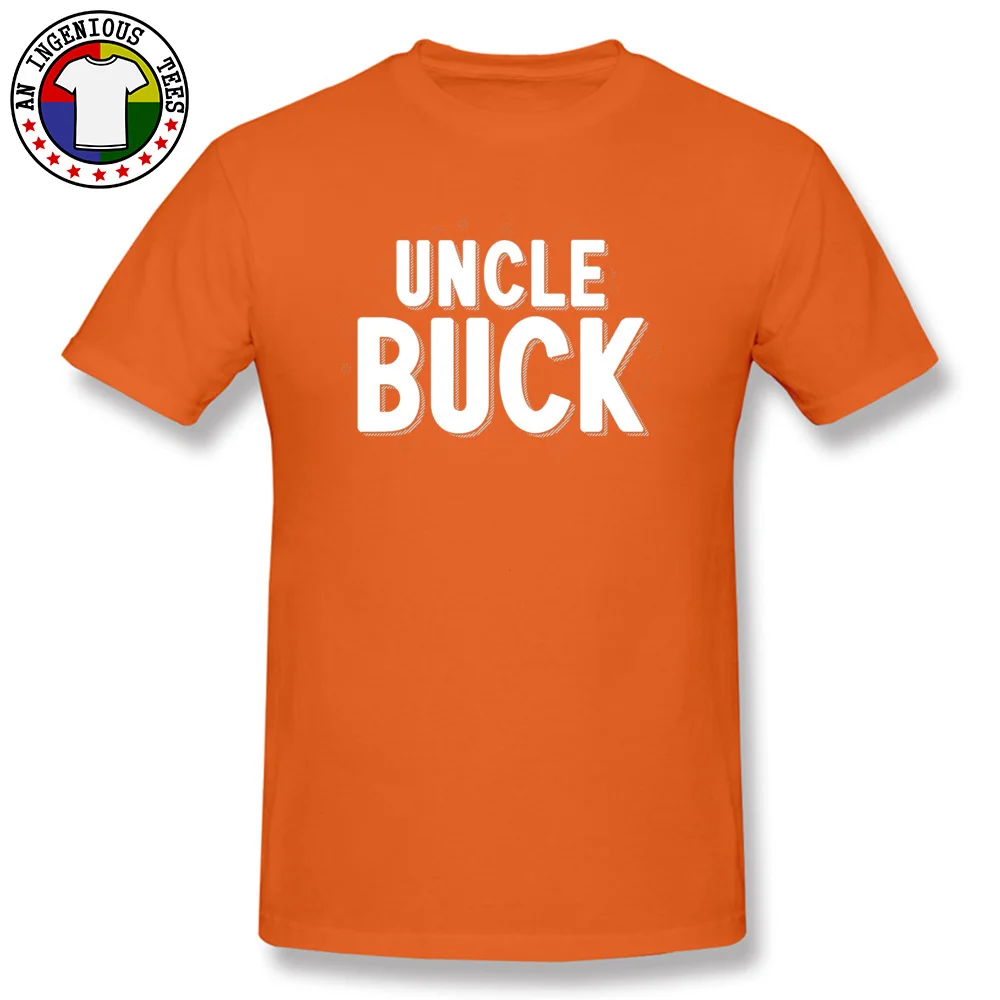 Uncle Buck 5892 Cotton Fabric T-Shirt for Men Short Sleeve Printed Tops Shirt Newest Summer/Autumn Round Neck T Shirt Casual Uncle Buck 5892 orange