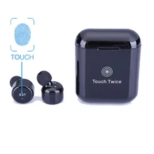 X3T Bluetooth наушники двойные наушники с зарядной коробкой истинные Беспроводные стереонаушники гарнитура сенсорное управление настоящий беспроводной наушник