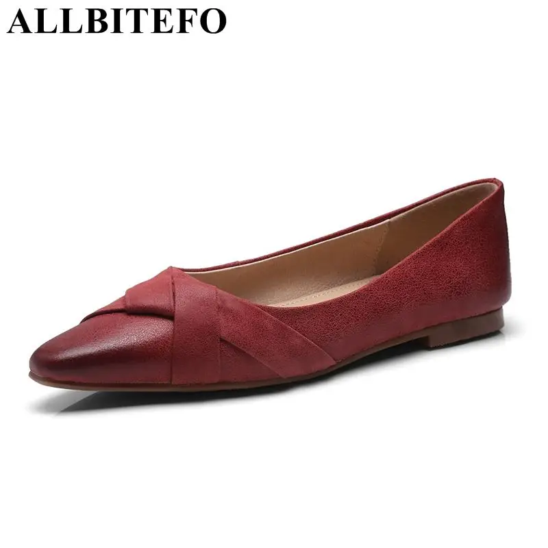 ALLBITEFO brand full natural genuine leather womens shoes flats shoes spring girls flat iron square toe women ballerina flats ALLBITEFO brand full natural genuine leather womens shoes flats shoes spring girls flat iron square toe women ballerina flats