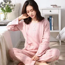 Весенние женские пижамы длинные рукава Топы+ Штаны 2 шт. костюмы Элегантный цветочный принт Домашняя одежда с круглым вырезом Повседневный Спортивный костюм для женщин M-3XL