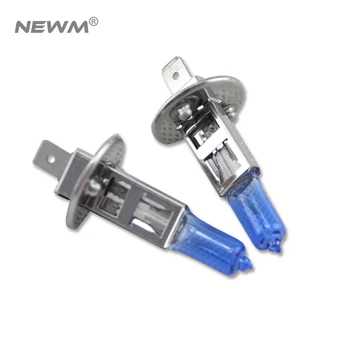 

1 pair H1 Halogen Lamps light 12V 6500K Super White Car Fog Bulbs Dark Blue high power 55w front headlight free shipping