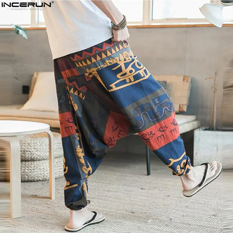 New Hip Hop Aladdin Hmong Baggy Cotton Linen Harem Pants Men Women Plus Size Wide Leg Trousers New Casual Pants Cross-pants New Hip Hop Aladdin Hmong Baggy Cotton Linen Harem Pants Men Women Plus Size Wide Leg Trousers New Casual Pants Cross-pants