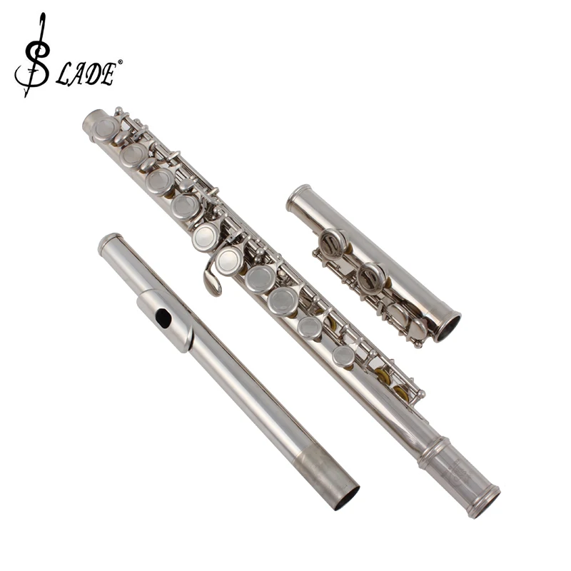 LADE Silver Plated 16 Closed Holes CKey Flute and Musical instruments with Case / Cloth / Screwdriver LADE Silver Plated 16 Closed Holes CKey Flute and Musical instruments with Case / Cloth / Screwdriver