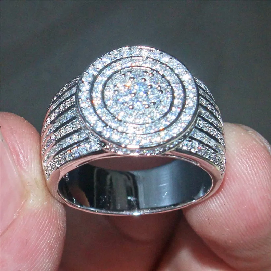 

choucong Jewelry Luxury 925 Sterling Silver full stone rings Pave setting 365PCS 5a Zircon CZ RING FINGER Wedding Bride for Wome