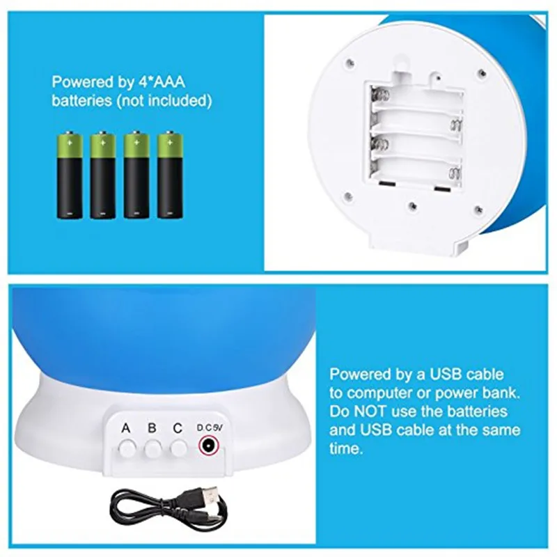  Table Lamp Desk Star Projector Light Rotating With USB LED Bulbs 8 Modes Flashing Lamp for Children