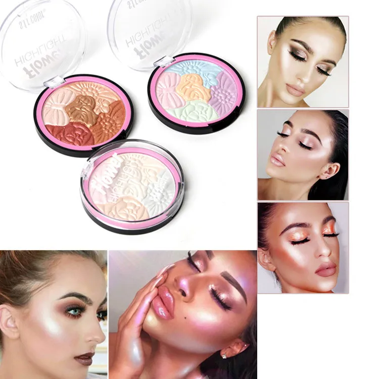 

5 Color Highlighter Face illuminator Powder Palette Easy Makeup Bright Glow Shimmer Contouring Bronzer Highlighter for Face Body